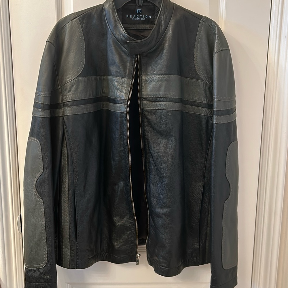 Kenneth Cole men’s Moto leather jacket Xl
